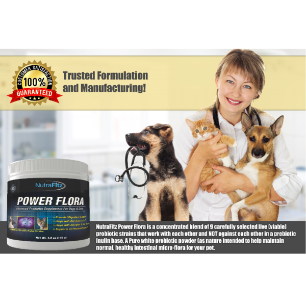 Power Flora - Probiotics for Dogs and Cats with 9 Live Strains For Cheap