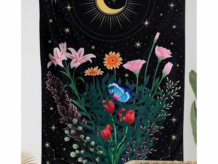 Nighttime Bouquet Flower Moon Tapestry Online Hot Sale