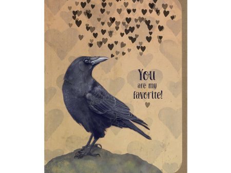 Love - Crow and Hearts - Greeting Card Sale