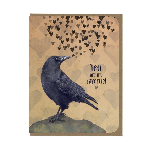 Love - Crow and Hearts - Greeting Card Sale