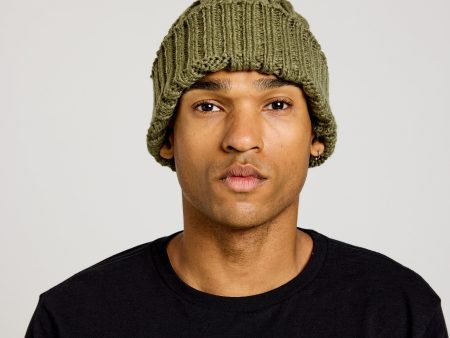 Cable Knit Beanie - Army Fashion