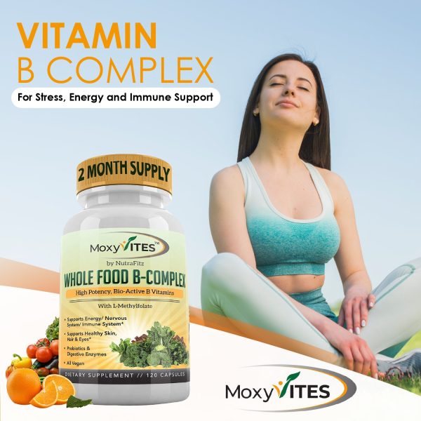 Vitamin B Complex, with Whole Food, for Stress, Energy, Immune Support For Cheap