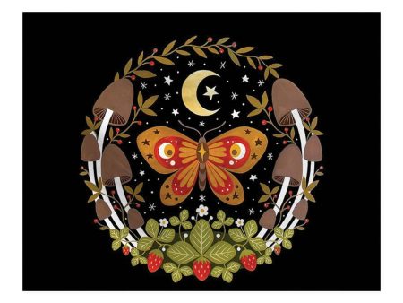 Retro Reflections Moon Butterfly Tapestry Online