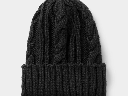 Cable Knit Beanie - Black Online now