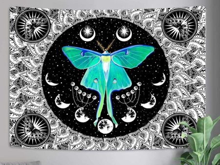 Celestial Lunar Moth Wall Tapestry Online Hot Sale