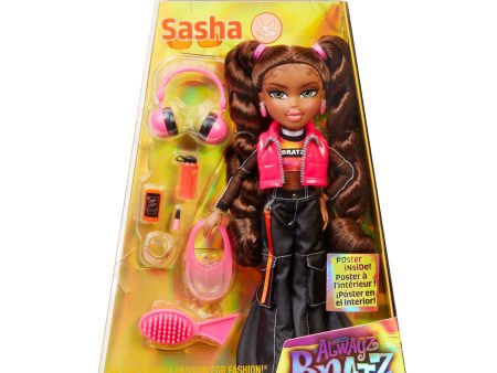 Bratz Alwayz Sasha Fashion Doll with 10 Accessories Hot on Sale