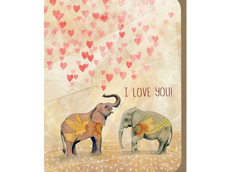 Love You - Elephants - Greeting Card Discount