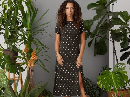 Claudia Dress - Washed Black Dots Sale