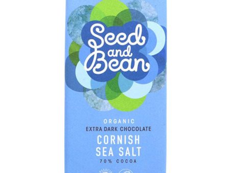 Cornish Sea Salt Ecuadorian Dark Chocolate Bar Organic Hot on Sale