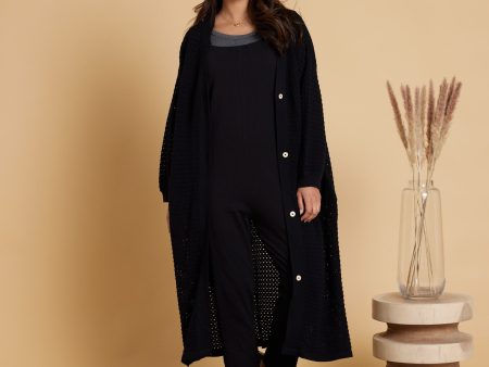 Almond Cardigan - Black For Cheap