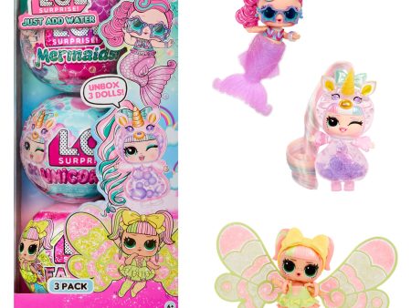 LOL Surprise Tots Just Add Water 3-Pack with 3 Make-Your-Own Fantasy Dolls Online